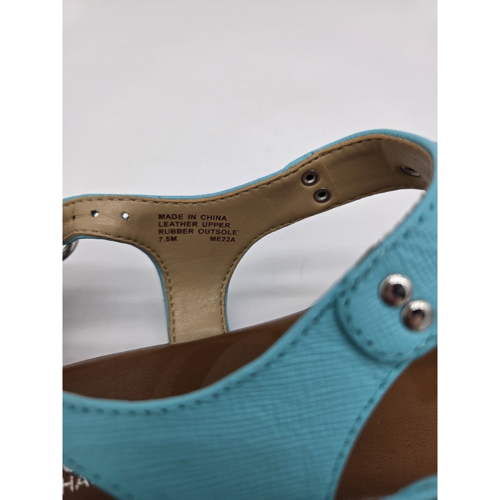 The MICHAEL Michael Kors® MK Plate Thong Sandals Light Blue Women size 7.5M - Picture 3 of 4